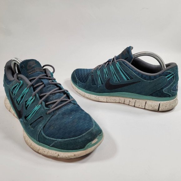 Nike Free 5.0 EXT Mens 8 Woven Mid Turquoise White Athletic Shoes 580531 303 main image 6